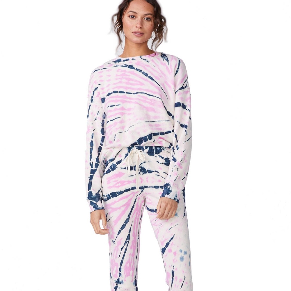 MONROW BAMBOO BURST TIE DYE SWEATSHIRT